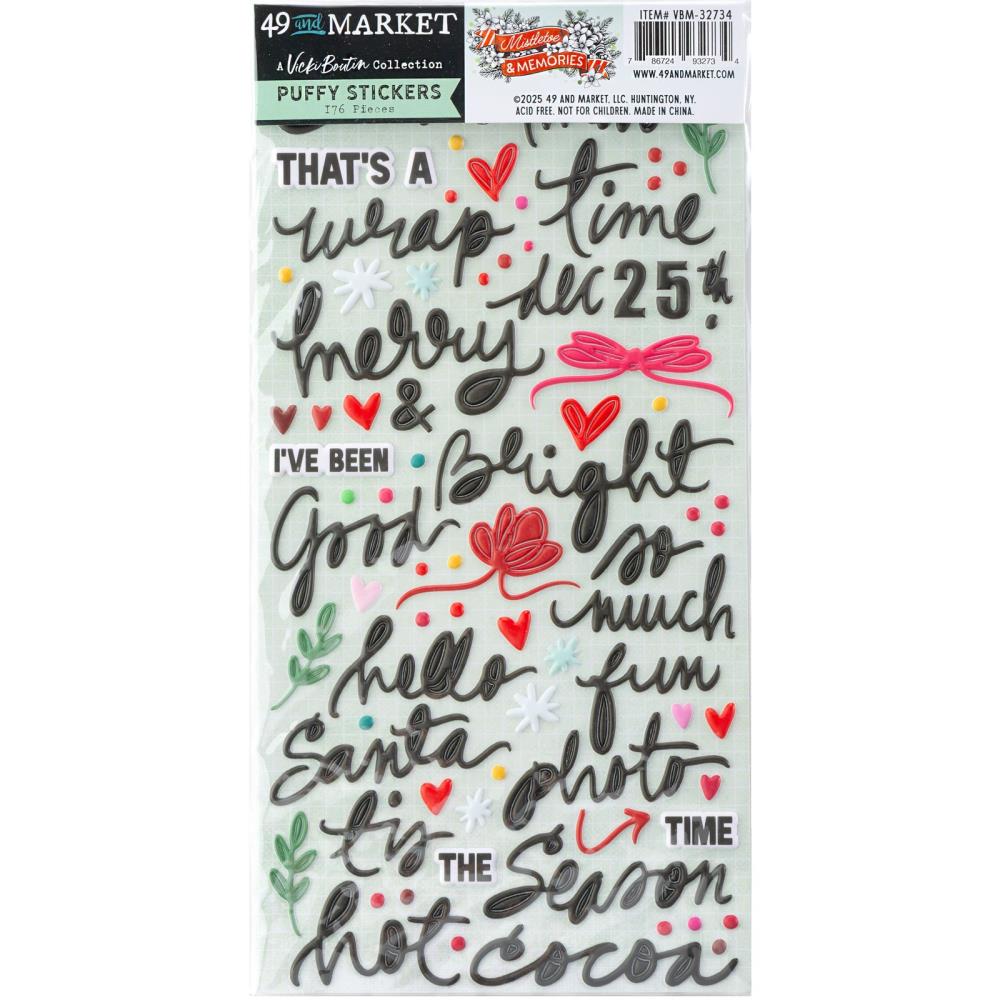 Mistletoe And Memories Puffy Stickers By Vicki Boutin
