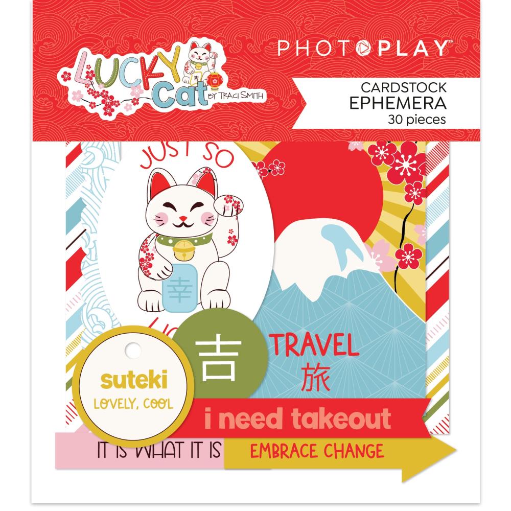 PhotoPlay Paper Lucky Cat - Cardstock Ephemera