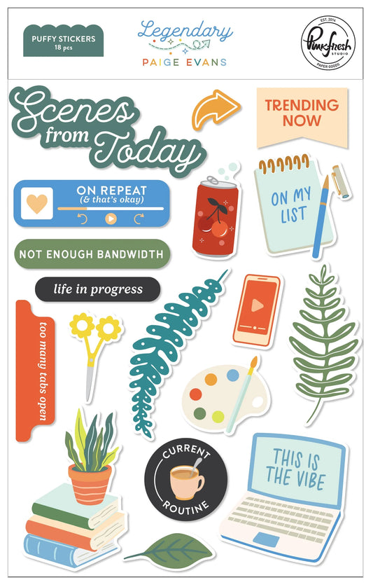 Pinkfresh Studio Legendary: Puffy Stickers Paige Evans