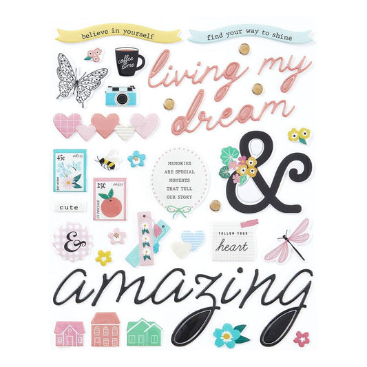 Spellbinders Puffy Stickers From Rosie's Studio - Hello It's Me sheet 1