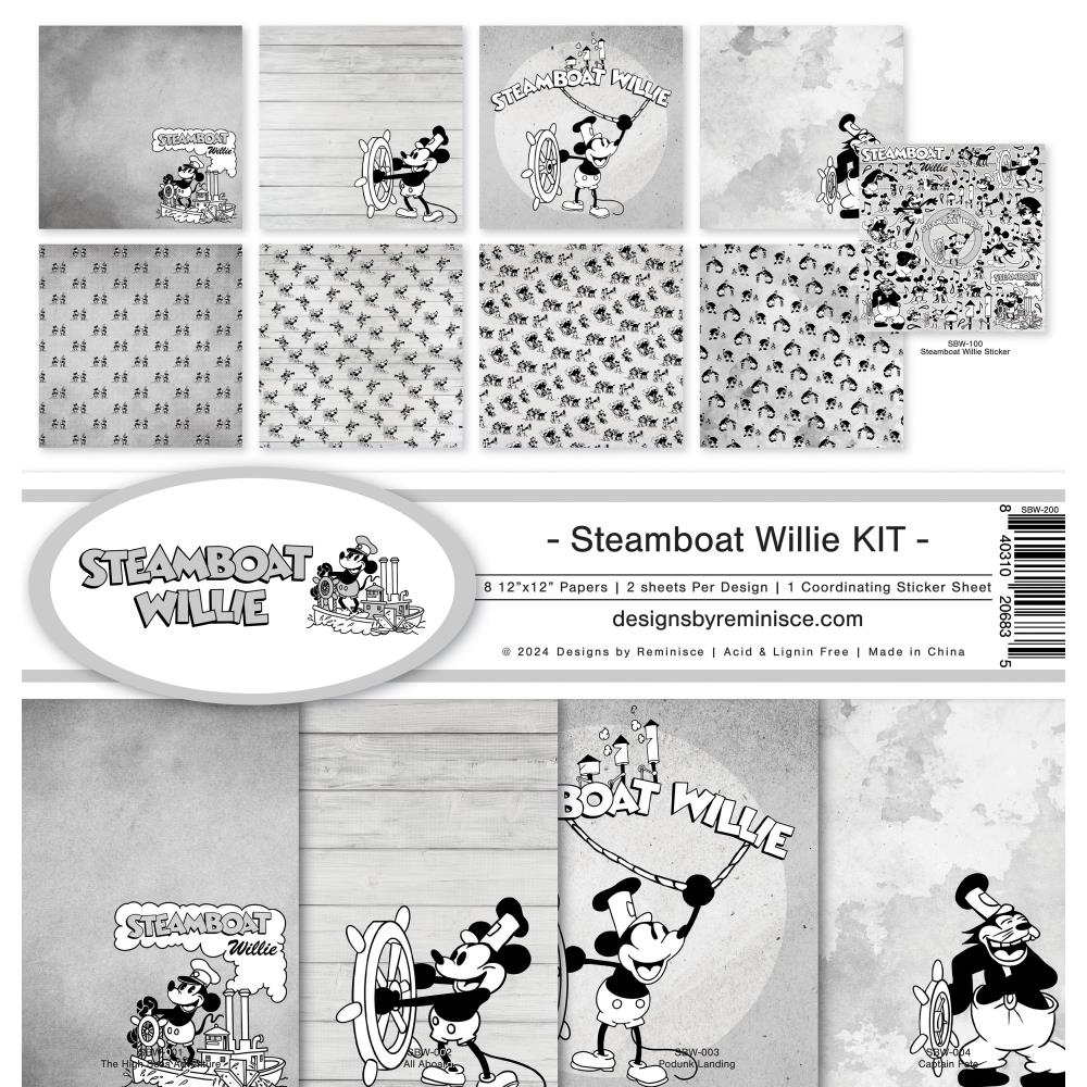 Designs by Reminisce Steamboat Willie Collection Kit 12"X12"