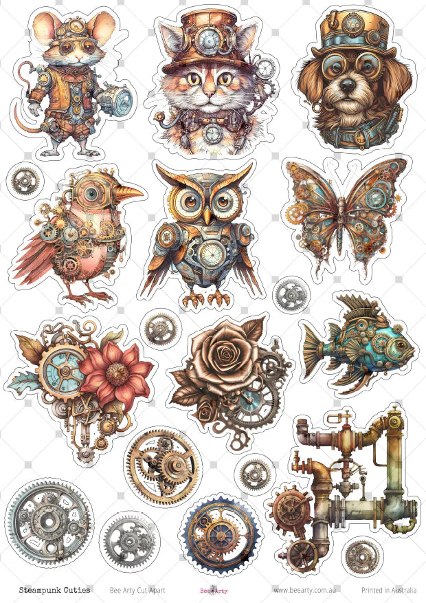 Bee Arty A4 Cut Apart - Steampunk Cuties