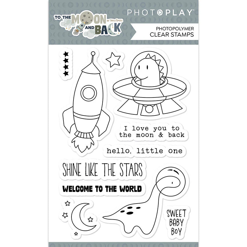 Photo Play Paper To the Moon and Back - Photopolymer clear Stamp Set