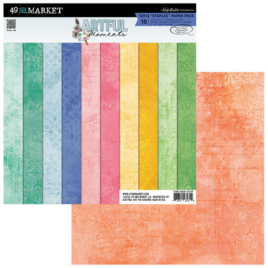 Artful Moments 12x12 "Staples" Paper Pack By Vicki Boutin