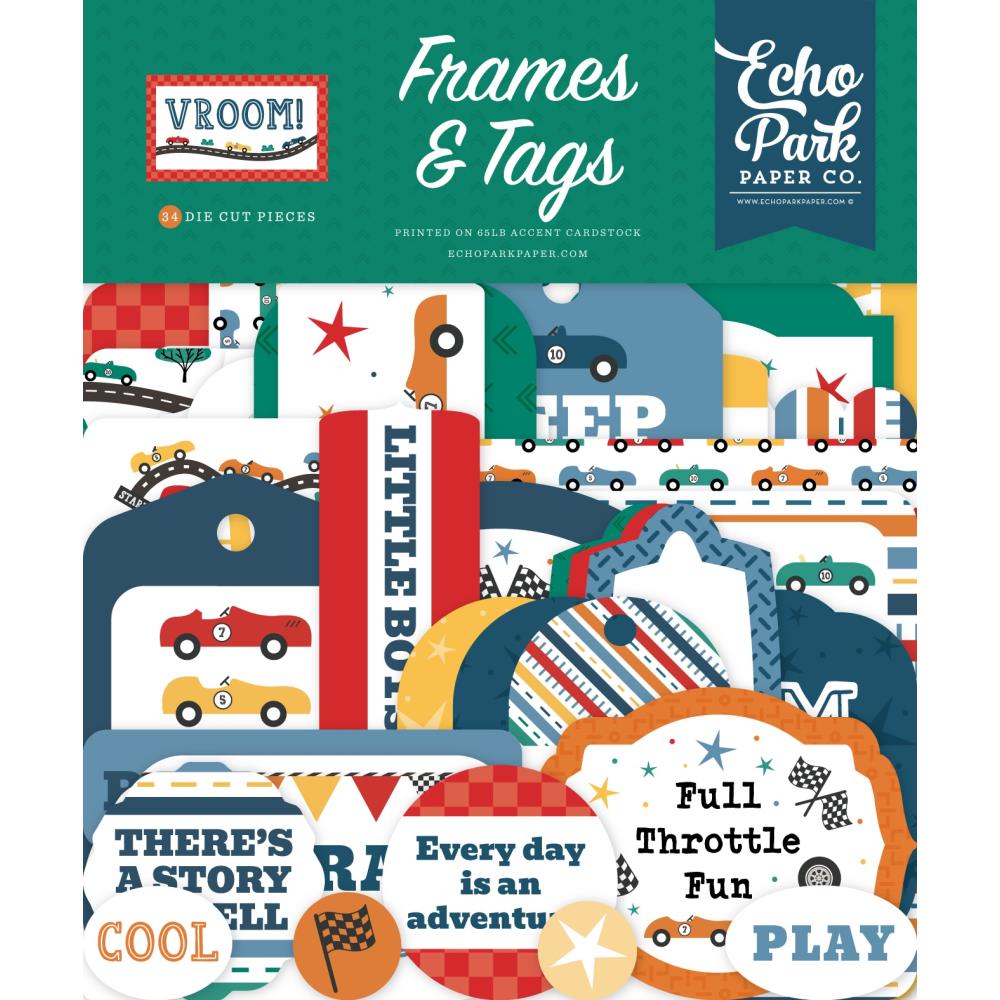 Echo Park Vroom! Ephemera - Frames & Tags