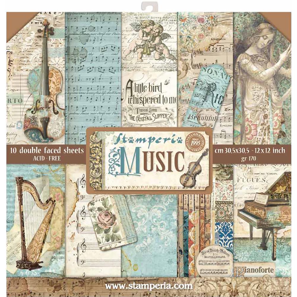 Stamperia Music - Double-Sided Paper Pad 12"X12"