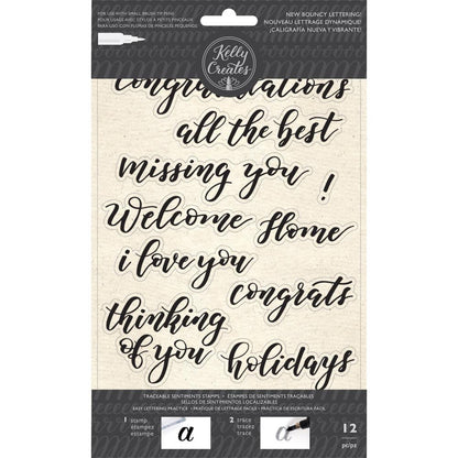 Kelly Creates Acrylic Traceable Stamps - Bouncy Sentiments