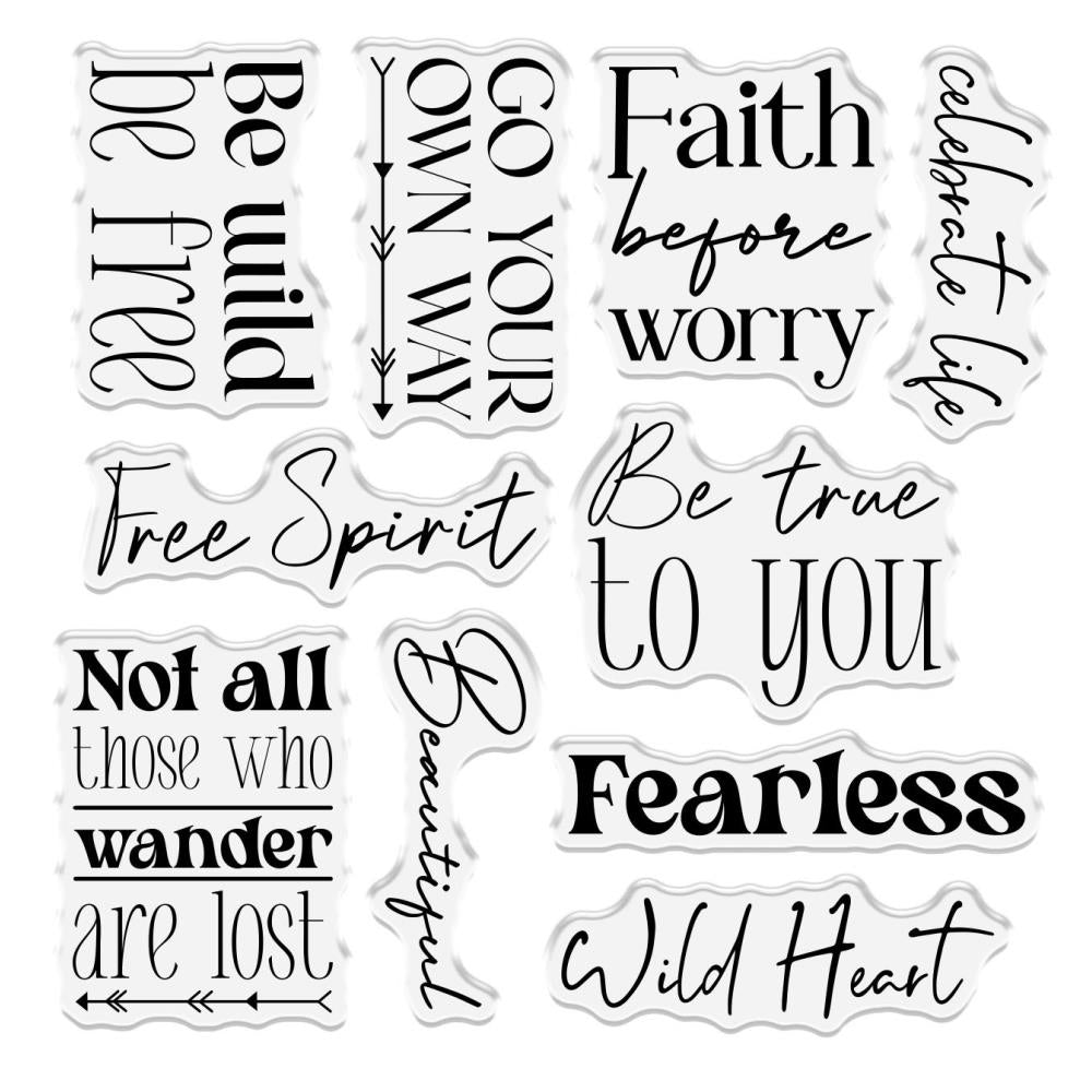 Sara Signature Bohemian Sentiments Clear Stamps - Harmony & Happiness