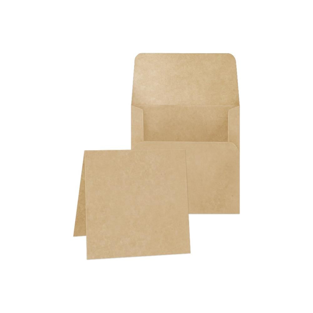 Graphic 45 Staples Square Card 5.25"X5.25" With Envelope - Kraft