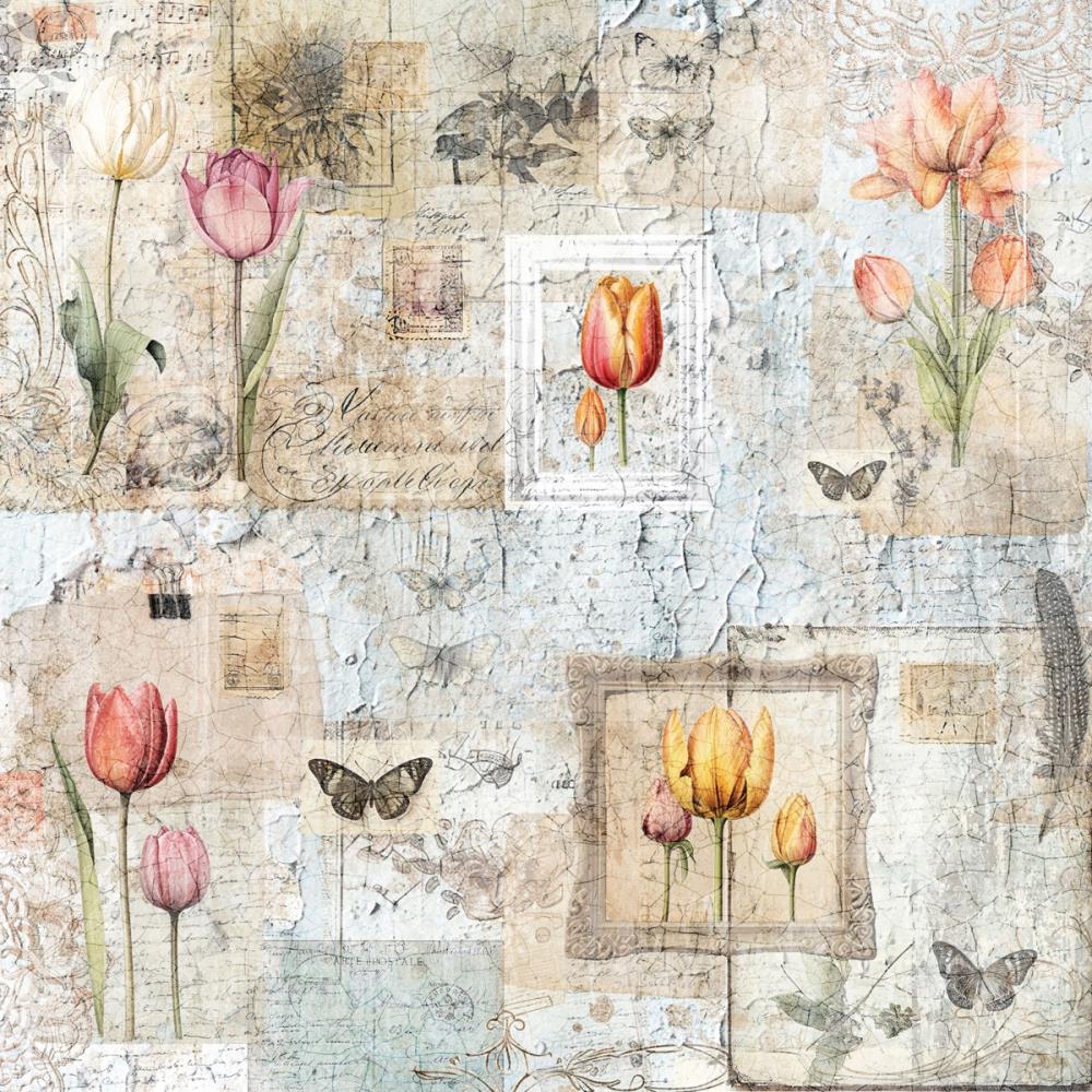 Distressed Florals Paper Pad 12"X12"