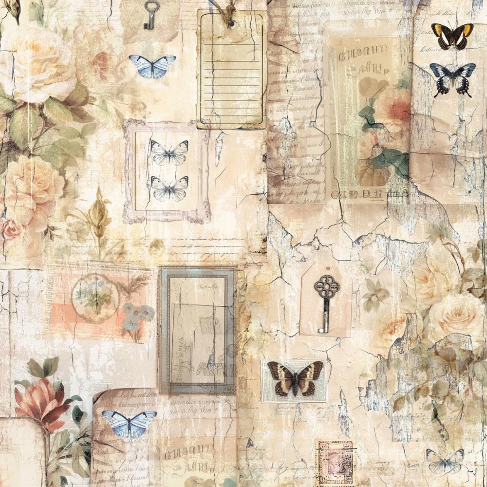 Distressed Florals Paper Pad 12"X12"