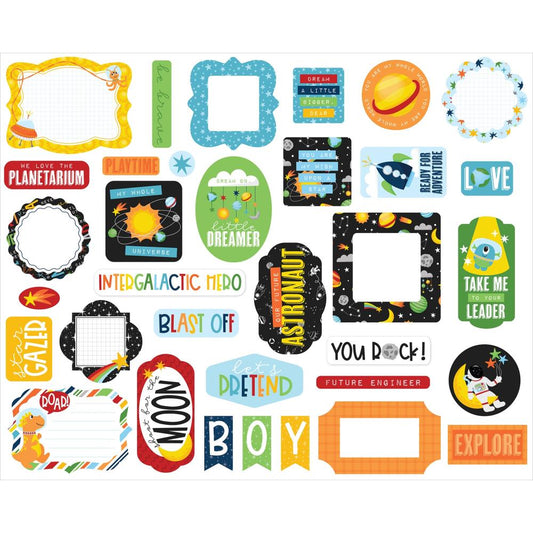 Echo Park Ephemera - Blast Off pieces