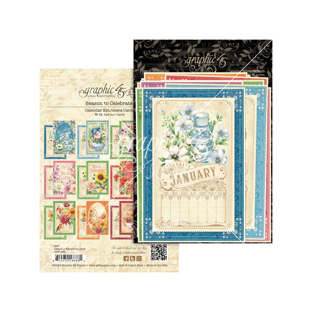 Graphic 45 Ephemera Card Set - Season To Celebrate