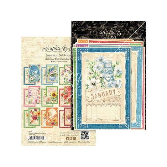 Graphic 45 Ephemera Card Set - Season To Celebrate