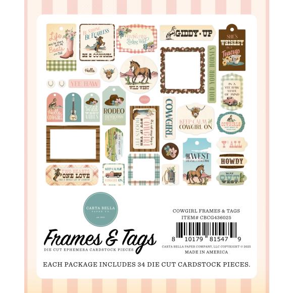 Cowgirl Ephemera - Frames & Tags