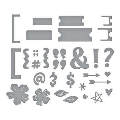 Spellbinders Etched Dies Just Sayin' by Kelly Bangs - Punctuation and Icons