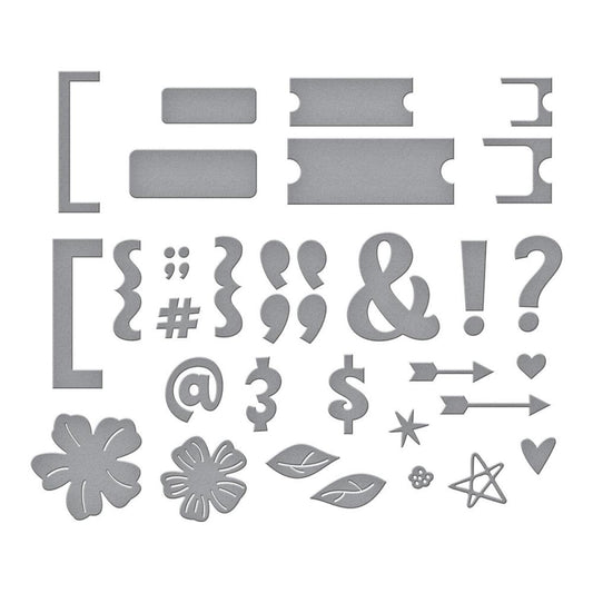 Spellbinders Etched Dies Just Sayin' by Kelly Bangs - Punctuation and Icons
