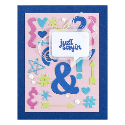 Spellbinders Etched Dies Just Sayin' by Kelly Bangs - Punctuation and Icons
