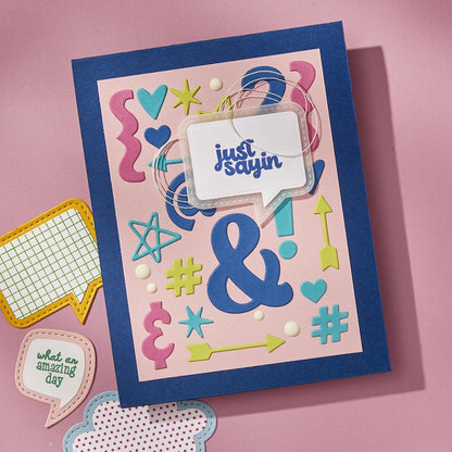 Spellbinders Etched Dies Just Sayin' by Kelly Bangs - Punctuation and Icons