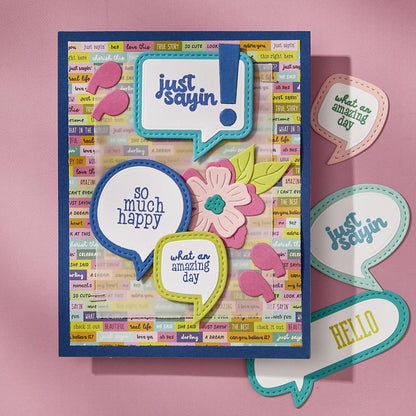 Spellbinders Etched Dies Just Sayin' by Kelly Bangs - Speech Bubbles