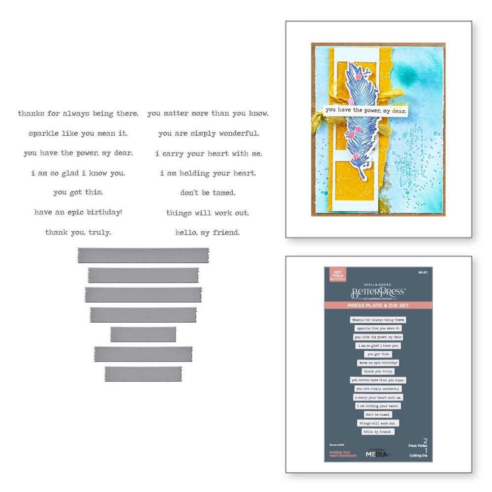 Spellbinders BetterPress Plates & Die Set By Dina Wakley - Holding Your Heart Sentiments
