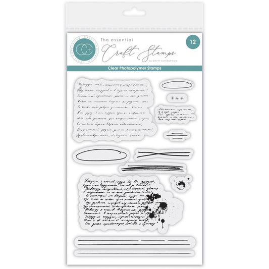 Craft Consortium Photopolymer Stamp set - Handwritting