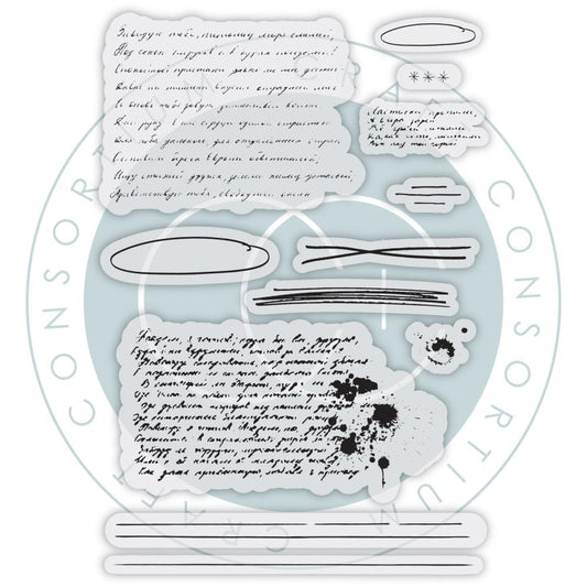 Craft Consortium Photopolymer Stamp set - Handwritting