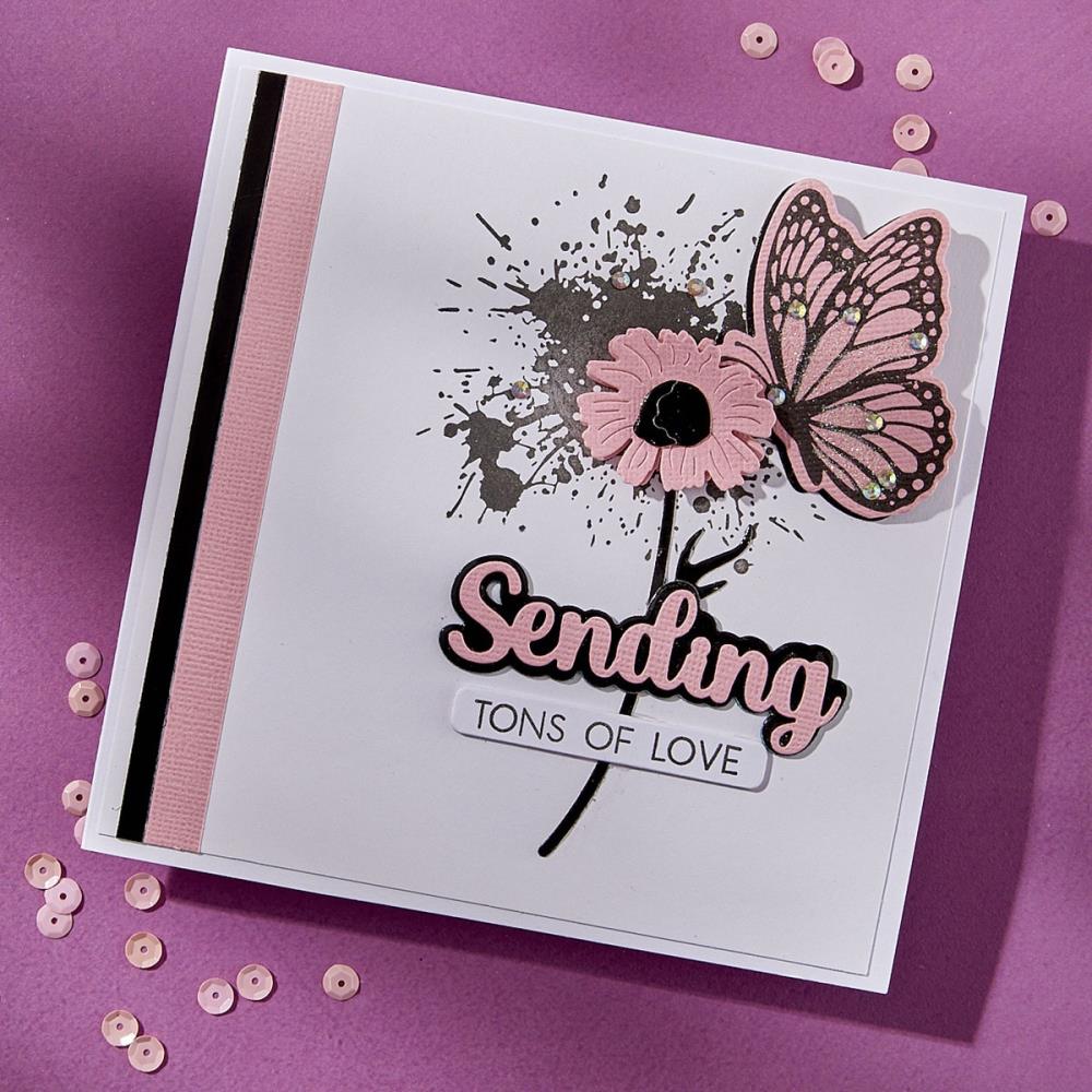 Spellbinders Clear Stamp & Die Set By Lisa Horton - Sending Smiles Sentiments