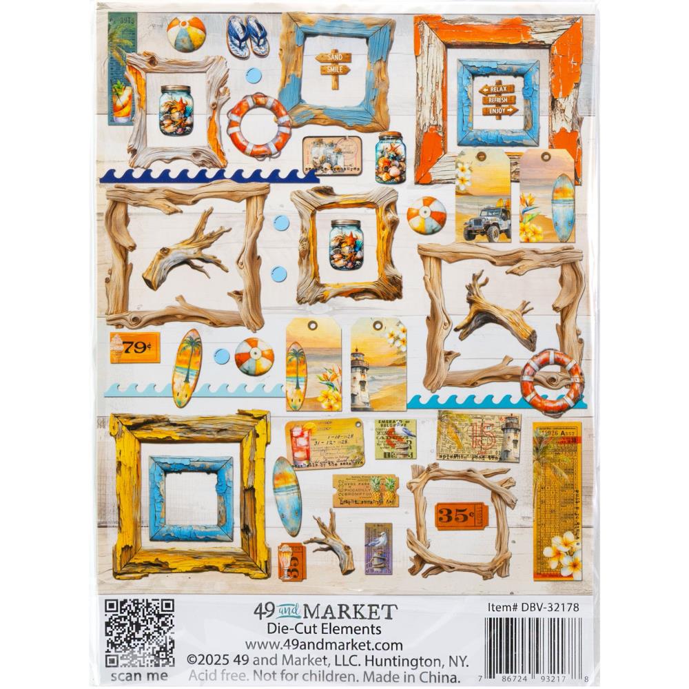 Beach Vibes Die-Cut Elements by Dennis Bruton