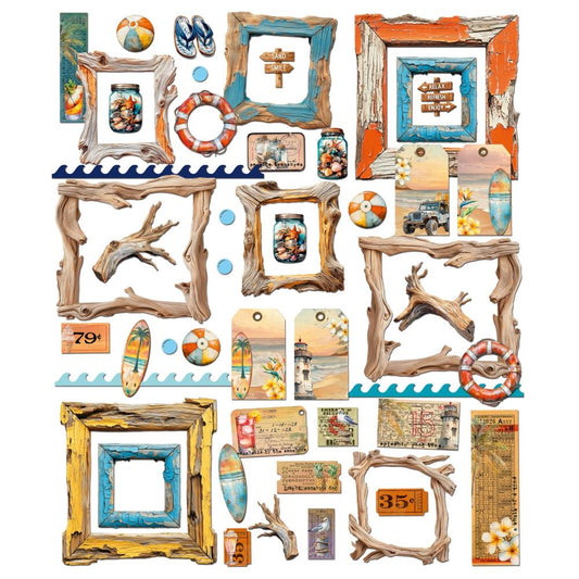 Beach Vibes Die-Cut Elements by Dennis Bruton