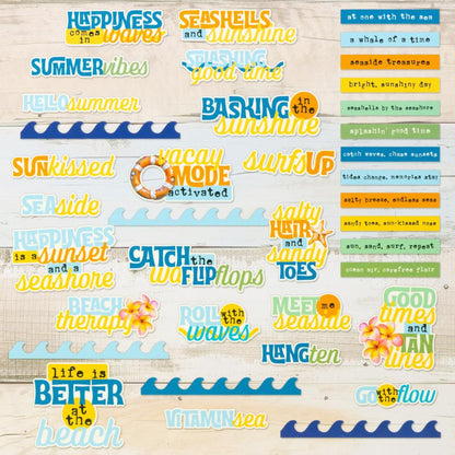 Beach Vibes Chipboard Words by Dennis Bruton