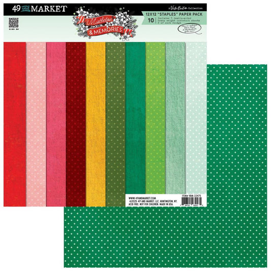 Mistletoe And Memories 12x12 "Staples" Paper Pack By Vicki Boutin