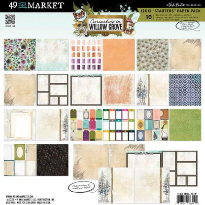 Curiosities In Willow Grove 12x12 "Starters" Paper Pack By Vicki Boutin