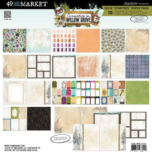 Curiosities In Willow Grove 12x12 "Starters" Paper Pack By Vicki Boutin