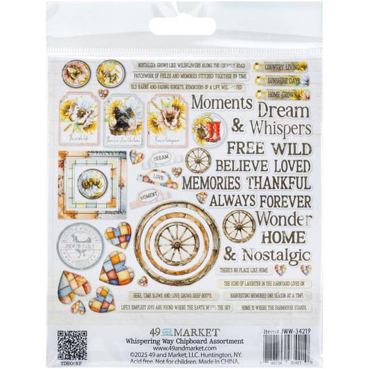 Whispering Way Chipboard Assortment By Joanne Bain