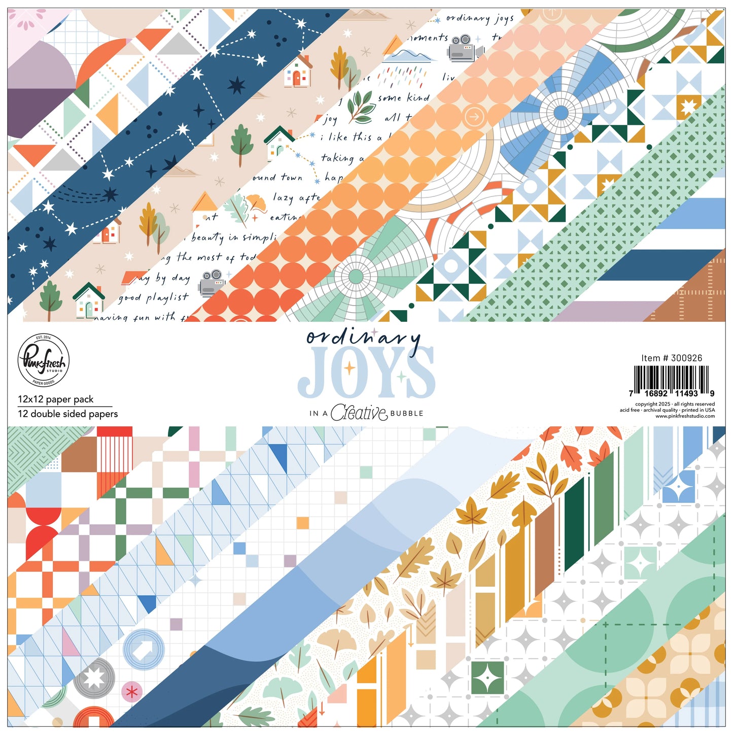 Pinkfresh Studio – Ordinary Joys 12" x 12" Paper Pack