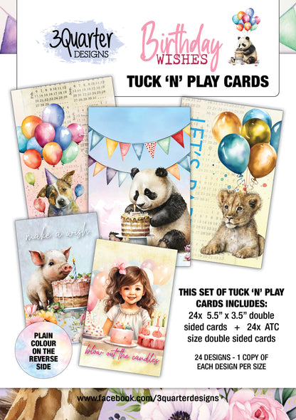 3Quarter Designs - Birthday Wishes Tuck 'N' Play Cards