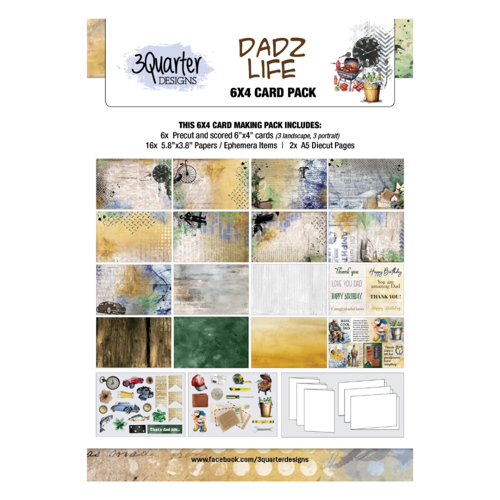 3Quarter Designs - Dadz Life - 6x4 card pack - Captured Hearts Australia