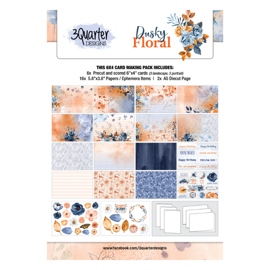 3Quarter Designs - Dusky Floral - 6x4 Card Pack