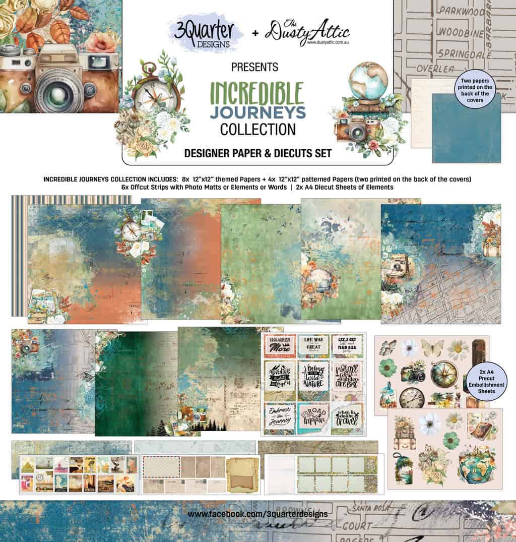 3Quarter Designs -Incredible Journey - 12"x12" Pack - Captured Hearts Australia