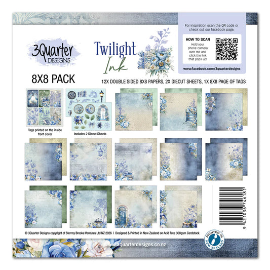 3Quarter Designs - 3Quarters Designs - Twilight Ink Collection - 8"x8" Pack