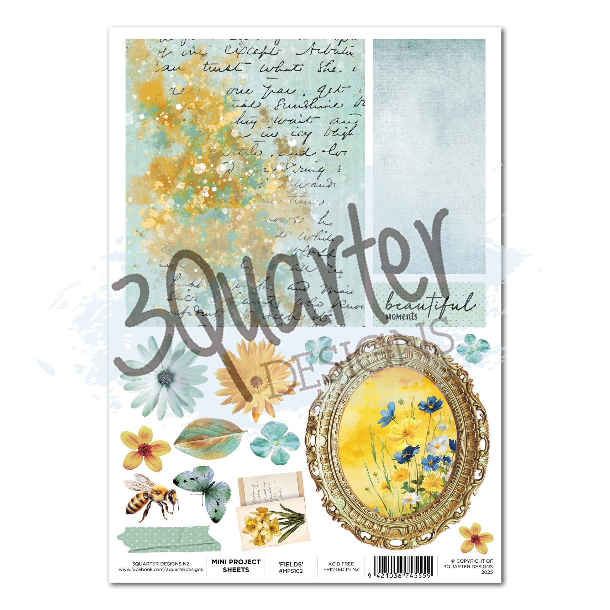 3Quarter Designs - Honey Fields Mini Project Sheet