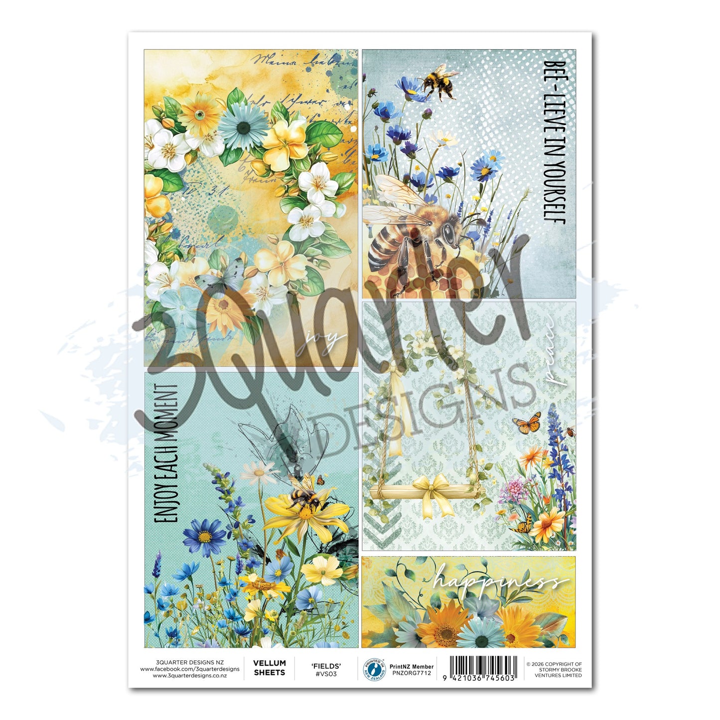 3Quarter Designs - Honey Fields Vellum