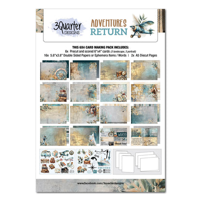 3Quarter Designs - Adventures Return - 6x4 Card Pack