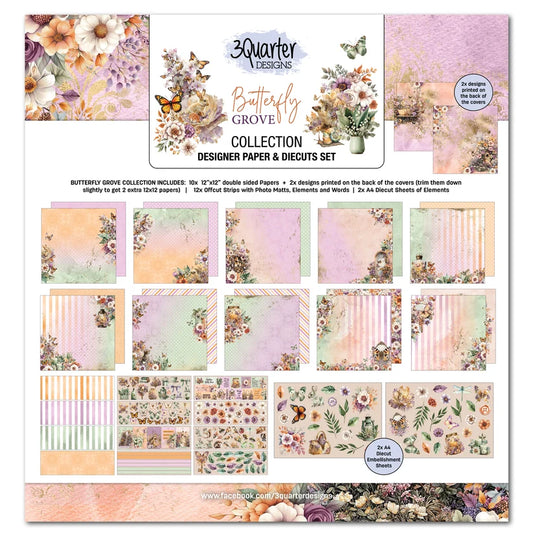 3Quarters Designs - Butterfly Grove Collection - 12"x12" Pack