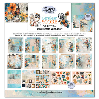 3Quarters Designs - Cerulean Score - 12"x12" Pack