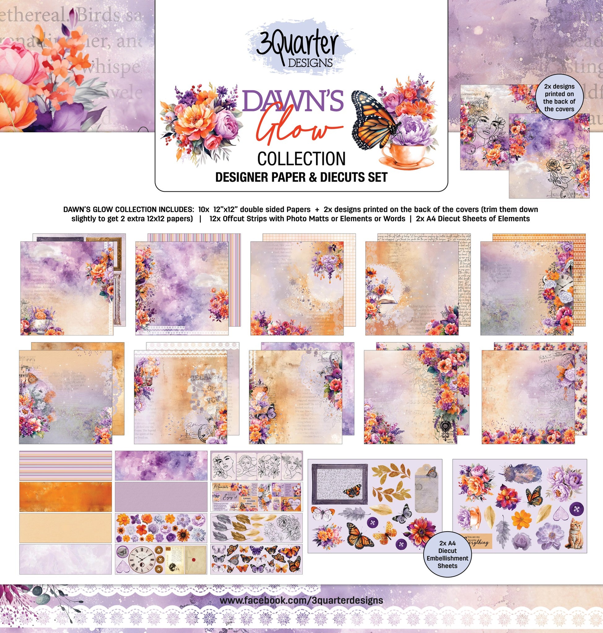 3Quarters Designs - Dawn's Glow - 12"x12" Pack