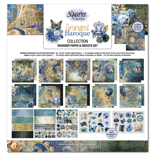3Quarters Designs - Grunged Baroque - 12"x12" Pack