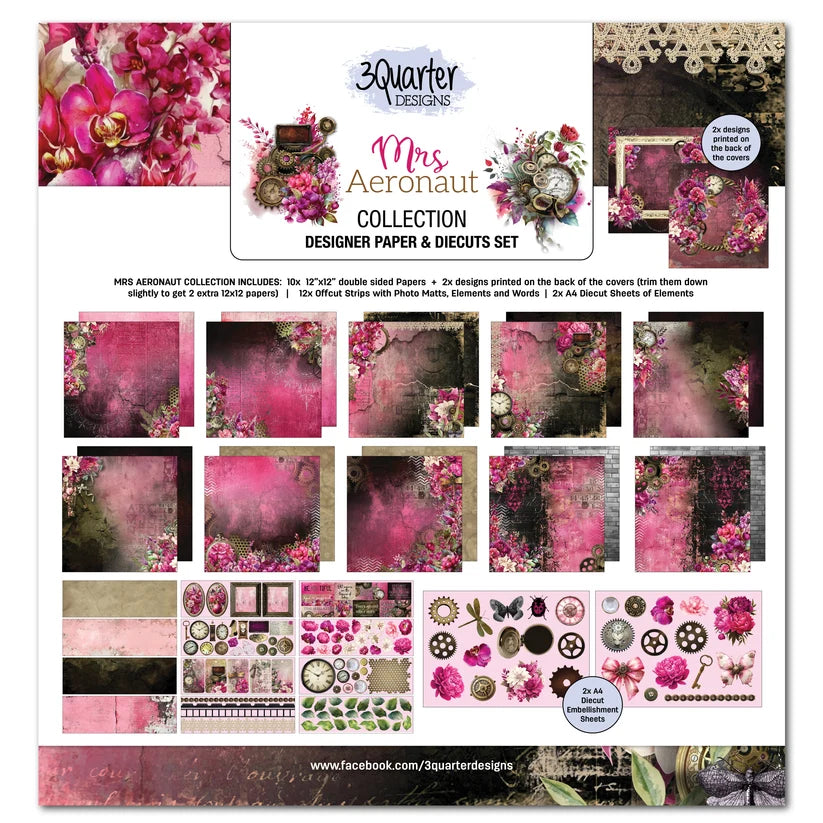 3Quarters Designs - Mrs Aeronaut Collection - 12"x12" Pack