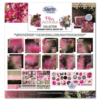 3Quarters Designs - Mrs Aeronaut Collection - 12"x12" Pack